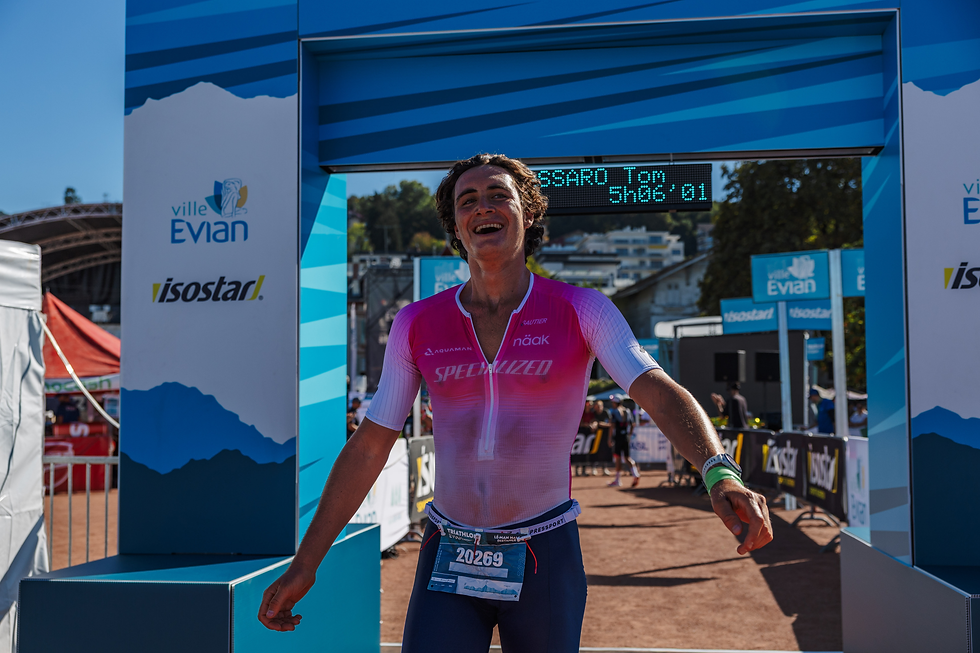 ©Tanguy Laot - Tom Tassaro à l'arrivée du Lé-Man Half Distance